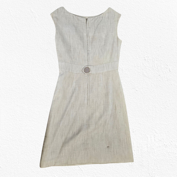 50s Vintage Adele Simpson Beige Tweed Blazer Sheath Classic Dress Set Size 2 - Picture 9 of 16